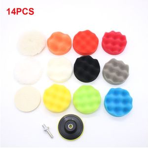 14Pcs Auto Polijsten Waxen Spons Wiel Polijsten Disc Kit Set 3Inch M10 Spons Disc Pad Voor Auto Polijstmachine polijsten Buffing Auto