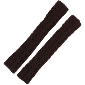 Vrouwen Winter Armwarmers Vingerloze Lange Handschoenen Effen Warme Wanten Elleboog Gebreide Mouwen Fietsen Handschoen Elastische Ongeveer 50 Cm