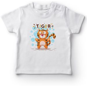 Angemiel Baby Poten Dat Tijger Baby Boy T-shirt Wit