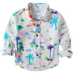 Kinderen Jongens Shirts Katoen Leuke Kids Shirts Dinosaurus Jongens Top Mode Herfst Kind Shirts Lange Mouw Jongen Blusas