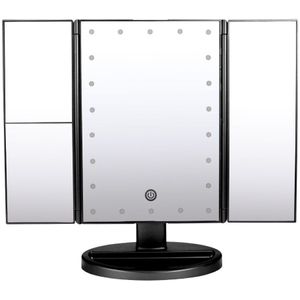 Led Touch Screen 22 Licht Make-Up Spiegel Tafel Desktop Make 1X/2X/3X Vergrootglas Spiegels Vanity 3 Vouwen verstelbare Spiegel