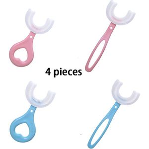 Food Grade Silicone U-vormige Tandenborstel Voor Kinderen 2-12 Jaar 360 Graden Orale Cleaning Zachte Haren Kids Dental care Tool