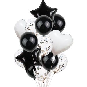 14Pcs Transparante Ster Hart Latex Ballon Gelukkige Verjaardag Rose Gold Helium Ballon Bruiloft Decor Levert Gezellige
