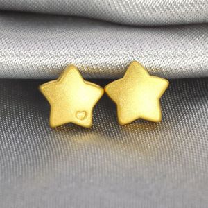 1 Pcs Real Solid 24K Geel Gouden Hanger 3D Luck Hart Ster Mini Hanger 0.15-0.2G 7x6.5x3mm