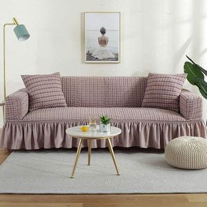 1 Pcs Europese Elastische Stretch Sofa Cover Met Rok Volledige Dekking Sofa Antislip Hoes Furniture Covers Voor Living room Decor