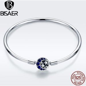 Armband Femme 925 Sterling Zilveren Maan En Ster Armbanden Voor Vrouwen Dazzling Cz Zilveren Snake Ketting Armbanden Bangles ECB080