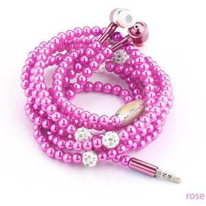 In-Ear Oortelefoon Meisje Sieraden Parel Ketting Headset Met Microfoon Oordopjes Voor High-Fidelity Stereo Hoofdtelefoon