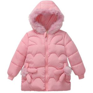 Mode Baby Meisjes Kleding Solid Lange Mouwen Rits Hoodies Coat Donsjack Dikke Winter Warm Tops Outfits 3-8T