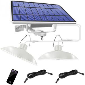 Waterdichte Dubbele Headed Outdoor Solar Kroonluchter Met Afstandsbediening-Gecontroleerde Multifunctionele Outdoor Solar Hanglamp Tuin Licht