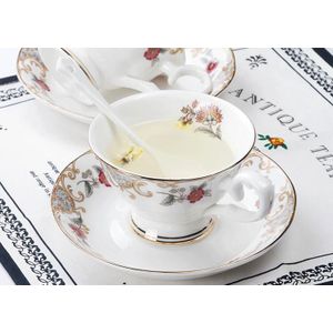 201-300ml 4 pcs bone china koffie kop schotel set mok keramische water cup koffiekopje melk cup