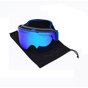 Skibril dubbele lagen Lens Winter Sneeuw Sport Snowboard Goggles Anti-fog UV Bescherming Volwassen Skiën Masker Magneet