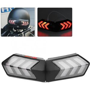 Abs Draadloze Motorhelm Led Veiligheid Light Motorbike Richtingaanwijzer Waarschuwing Brake Lichtbalk