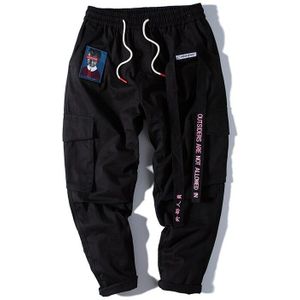 Hip Hop Cargo Broek Heren Multi Pockets Harem Joggingbroek Joggers Mannelijke Linten Japanse Borduren Casual Losse Broek Streetwear