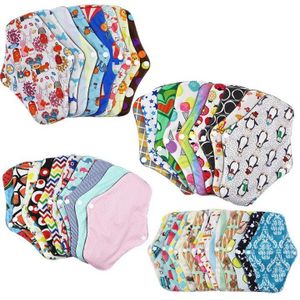 5Pcs Lady Herbruikbare Pads Met Bamboe Katoen Innerlijke, doek Dag Nacht Pads Maandverband Maandverband Anti-Side Lekkage