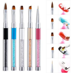 Nail Pen Acryl Diamant Pull Pen Nail Borstel Kristal Gesneden Lichttherapie Schilderen Pen