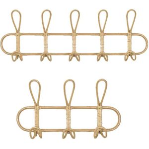 2 Pack Rotan Muur Haken Kinderen En Volwassen Kleding Organizer Rack Kleding Hoed Opknoping Haak Rotan Hanger Thuis Room Decor