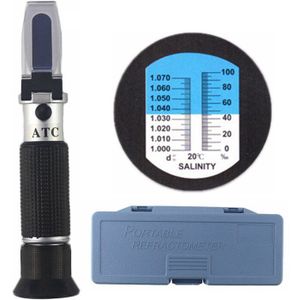 Optische Salometer Zoutgehalte Refractometer Meter 0-10% 1.000-1.070SG Voor Mariene Aquacultuur Voedsel Zout Tester