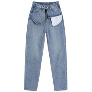 Vintage Straight Hoge Taille Jeans Vrouwen Koreaanse Stijl Herfst Toevallige Blauw Gewassen Streetwear Boyfriend Denim Broek Broek