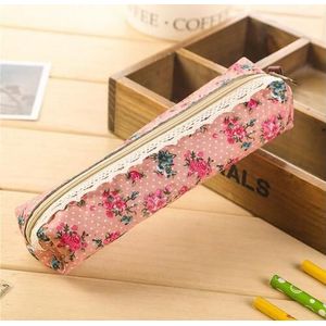 1 Stks/partij Bloemen Stof Potlood Tas Vintage Bloem Kant Utiles Escolares Koreaanse Stijl Pen Pouch Voor School Kantoren Supplies
