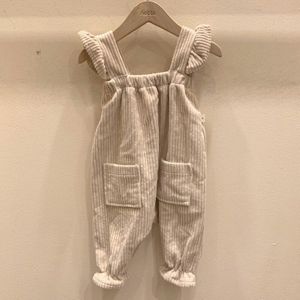 Infant Kids Baby Jongens Overalls Corduroy Meisjes Vliegen Mouw Overalls Ruche Jumpsuit Solid Kinderen Toevallige Riem Broek