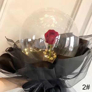 Rode Roos Valentijn Cadeaus Led Licht Minnaar Rose Lampen Ballon Rose Boeket Kerstcadeau Forever Love Wedding Decor