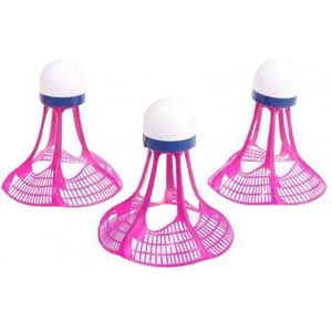 3 Stks/partij Badminton Airshuttle Plastic Nylon Bal Voor Training 3 Pcs Feather Shuttle Birdies Weerstand Tegen Wind
