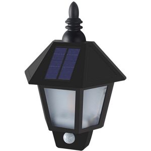 Solar Licht Altijd Heldere Inductie Hoogtepunt Retro Zeshoekige Zwart Half Wandlamp Outdoor Waterdichte Tuin Lamp