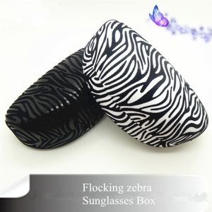 Mode Grote Harde Vrouwen Zonnebril Container Massaal Zebra Print Schoonheidsspecialist Case voor Bril voor Vrouwen