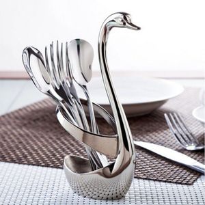 Designe servies roestvrij staal diner set Silver Swan modeling