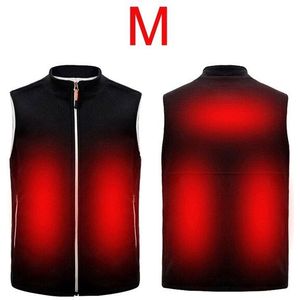 Unisex verwarmd vest, uniseks vesten lichtgewicht elektrische thermische bodywarmer jas 23 verwarmingszones USB opladen verwarmde gilet jas voor outdoor camping wandelen, Zwart, L