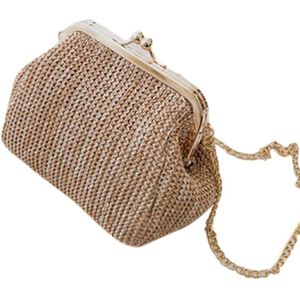 Ljl-Kleine Crossbody Boho Tassen Voor Vrouwen Avond Clutch Bags Hasp Dames Handtas Vrouwelijke Stro Strand Rotan Vrouwen Messenger tas