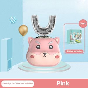 Ultrasone Elektrische Tandenborstel Food Grade Siliconen Opzetborstel Voor Kinderen 360 Graden Cartoon Leuke Huisdier U-Vormige Tanden Care