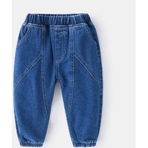 Herfst Winter Plus Fluwelen Effen Kleur Denim Broek Voor Jongen Mode Plus Dikke En Warme Baby Boy Broek Jongen Casual broek Kinderen Broek