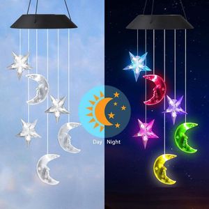 Led Solar Wind Chime Crystal Ball Hummingbird Wind Chime Light Kleur Veranderende Waterdichte Opknoping Solar Licht Voor Huis Tuin