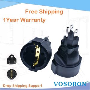 Usa Canada 3Pin Mannelijke Naar Europa 2Pin Vrouwelijke Ac Adapter, nema 5-15P Naar CEE7/7 Schuko Bakje Plug Adapter 250V 15A