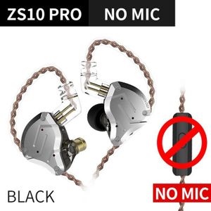 Kz ZS10 Pro Oortelefoon 4BA + 1DD Hybrid Drive Metalen Bedrade Hoofdtelefoon Hifi Bass Oordopjes Noise Cancelling Headset Voor Stage terugkeer