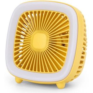 Mini Oplaadbare Portable Air Cooling Fan Cooler Usb 360 ° Rotatie Verstelbare Speed Led Fan Nachtlampje Fan Opladen Desktop