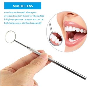 Mini Rvs Handvat Dental Mirror Tool Instrument Auto Tandarts Oral voor Tanden Reinigen Inspectie Afneembare Spiegel Hoofd
