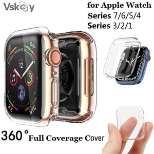 10Pcs Voor Apple Horloge Serie 7/6/5/4/3/Se Soft Clear Tpu siliconen Case 41Mm 45Mm 40Mm 44Mm 38Mm 42Mm Full Screen Protector Cover