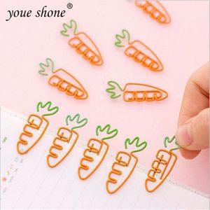 10 STUKS wortel vorm paperclip leuke cartoon paperclip eenvoudige briefpapier bookmark Metalen bladwijzer 3.5*1 YOUE SCHEEN