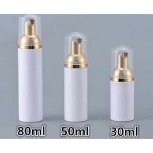 10 pcs 30/50/80 ml Plastic Schuimende Fles Zeep Mousses Vloeibare Dispenser Schuim Shampoo Lotion Bottelen Schuim flessen Met Gouden Pomp