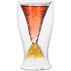 80Ml Mermaid Vissenstaart Wijn Glas Dubbele Laag Bier Whiskey Cocktail Mok Cup