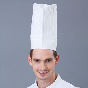 Mannen Vrouwen Koken Cap Cafe Restaurant BBQ Keuken Kok Hat Cap Chef Hoed Doek Plaid Effen Hoed Zwart Rood wit