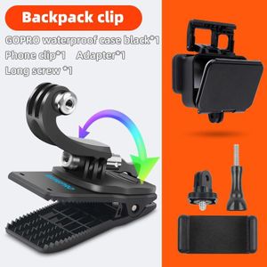 JINSERTA 360-Graden Rotatie Rugzak Clip voor GoPro Hero 7 6 5 Draagbare Rugzak Klem voor DJI OSMO ACTION SJCAM Xiaomi yi