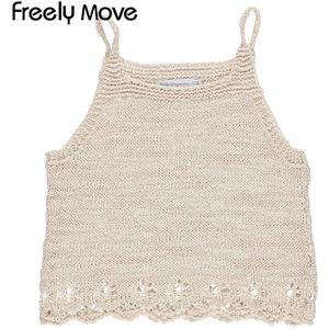 Vrij Bewegen Meisjes Mouwloze Tank Tops Soild Knit Top Zomer Kant Bloemen Vest Kinderkleding Meisje Koreaanse Stijl