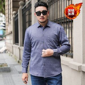 5XL 6XL 7XL 8XL 9XL 10XL Winter Pluche Dikke Warme Plaid Shirt Kleding Mannen Casual Grote Size Ingericht lange Mouwen