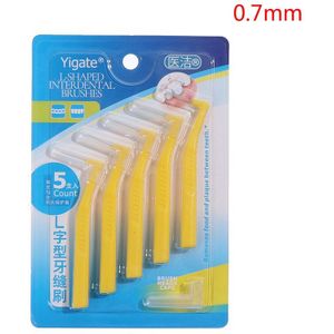 5 Pcs L-Vorm Interdentale Tandenborstel Schoonmaken Tool Gebogen Tandenborstel Correctie Tand Kloof Dental Floss Mondhygiëne Care