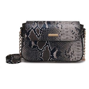 SMILEY SUNSHINE Snake Print Crossbody Tassen Voor Vrouwen Vrouwelijke Zilveren Tas PU Lederen Kleine Handtas Mode Dames Vintage Tas