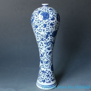 Jingdezhen Porselein Collectie Antiek Blauw En Wit Porselein Vaas Hoge Voet Blauwe En Witte Draak Vaas