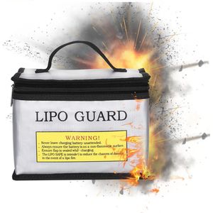 Lithium Batterij Rits Fire-Proof Explosieveilige Veilige Tas Met Handvat -Zilver